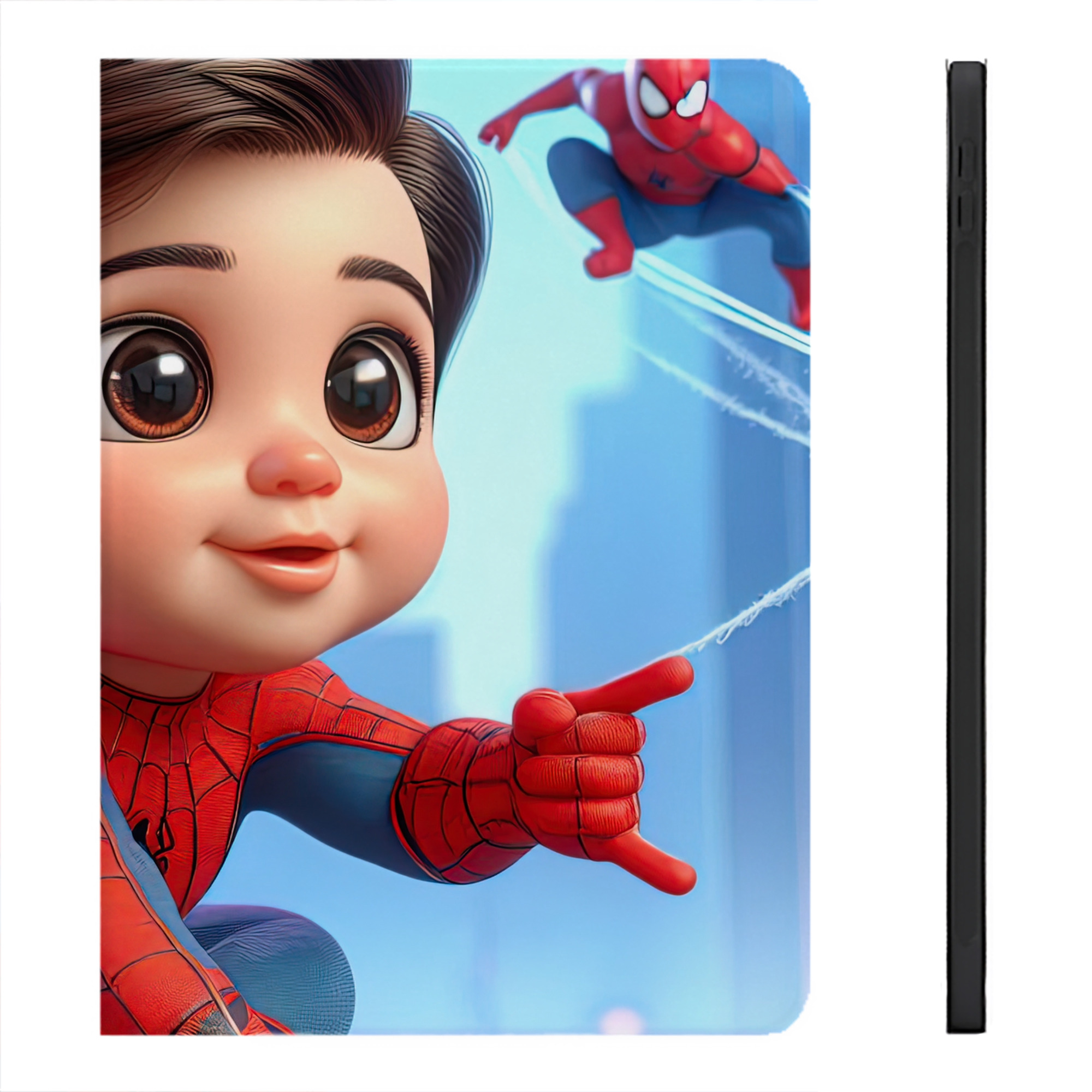 （画像用） Spider Man スパイダーマン IPadケース ペンホルダー付き ブックスタイルデザイン